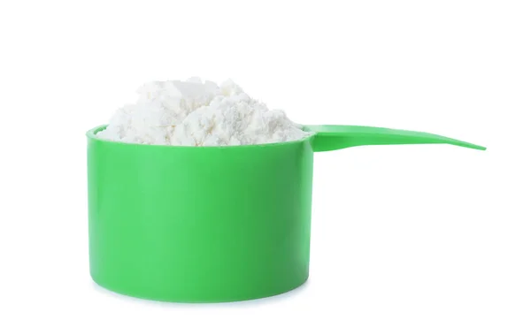 Scoop de proteína en polvo aislado en blanco — Foto de Stock