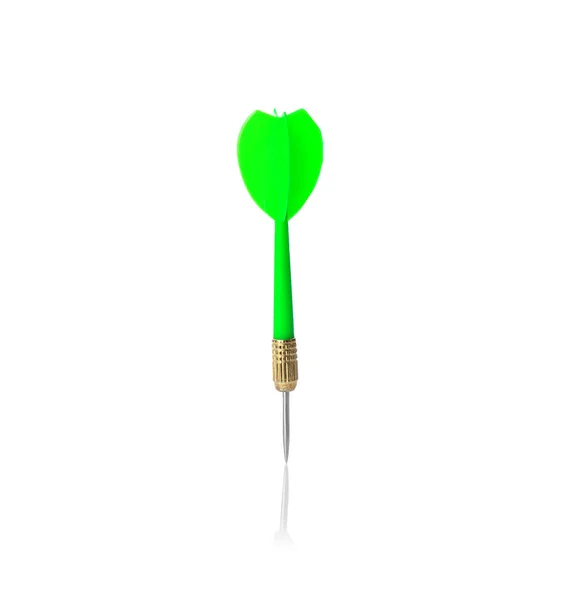 绿色飞镖箭头,用于白色背景的游戏 — 图库照片
