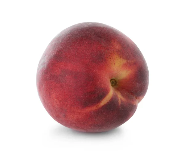 Вкусный спелый сладкий персик, изолированный на белом — стоковое фото