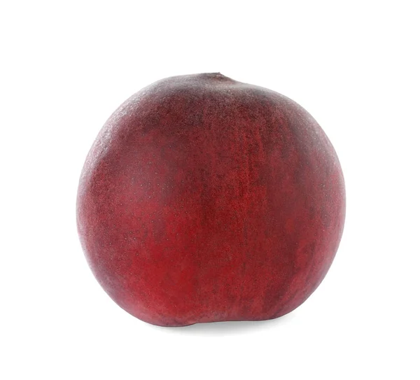 Вкусный спелый сладкий персик, изолированный на белом — стоковое фото