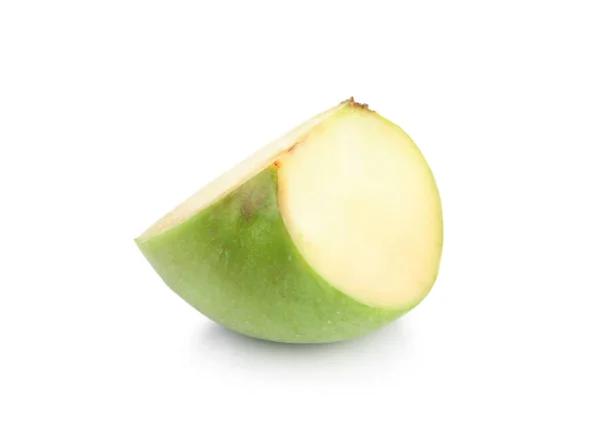Pièce de pomme verte fraîche sur fond blanc — Photo