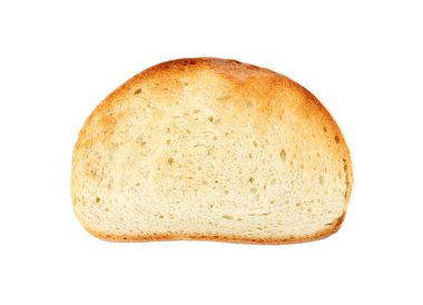 Beyaz, üst görünüm üzerinde izole kızarmış buğday ekmeği dilim