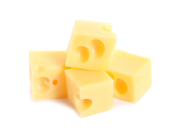 Skær frisk lækker ost isoleret på hvid - Stock-foto