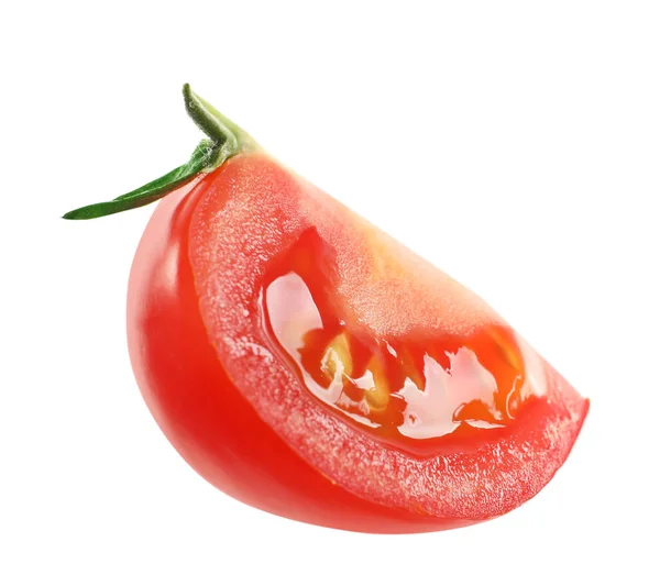 Slice of fresh cherry tomato isolated on white — Stock Photo, Image