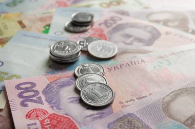 Ukraynalı paranın çekim görünümü. Ulusal para birimi
