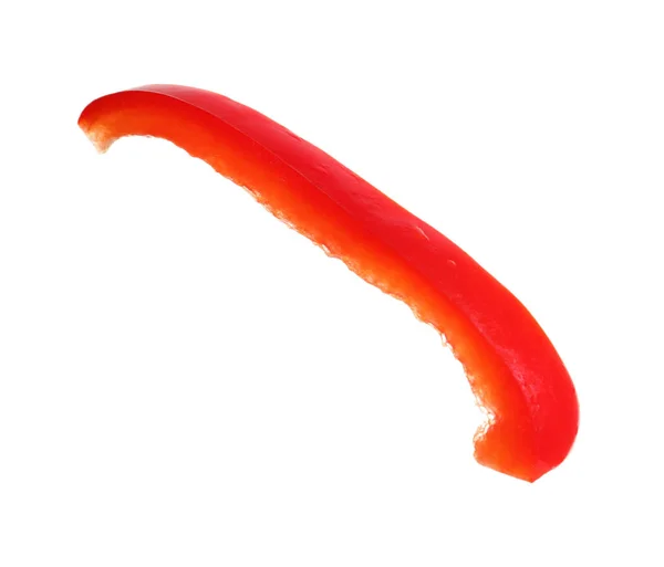 Slice of ripe red bell pepper on white background — Stock Photo, Image