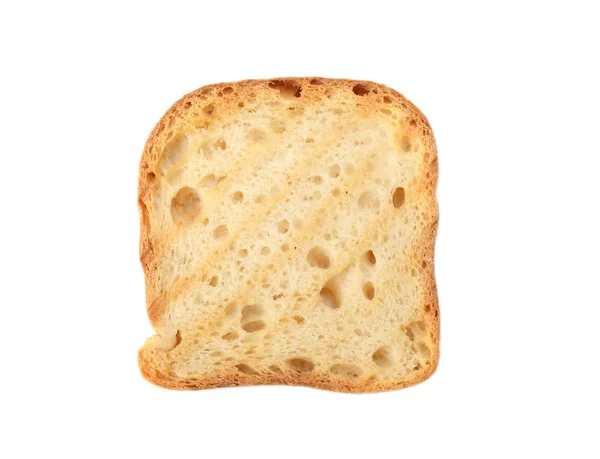 Beyaz, üst görünüm üzerinde izole ızgara buğday ekmeği dilim — Stok fotoğraf