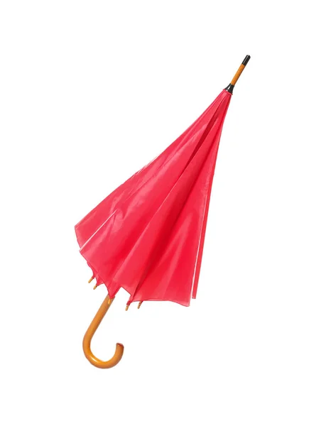 Σύγχρονη κλειστή κόκκινη ομπρέλα απομονωμένη σε λευκό — Φωτογραφία Αρχείου