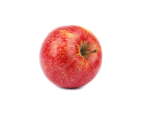 Dojrzałe, soczyste i czerwone jabłko na białym tle — Zdjęcie stockowe