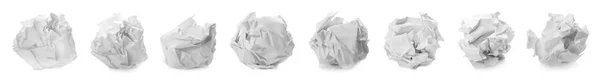 Set avec des boules de papier sur fond blanc. Conception de bannière — Photo