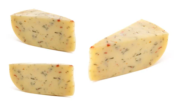 白い背景においしいチーズのセット — ストック写真
