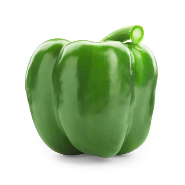 Ripe green bell pepper on white background — Stock Photo, Image