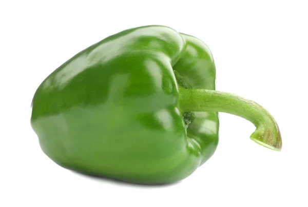 Ripe green bell pepper on white background — Stock Photo, Image