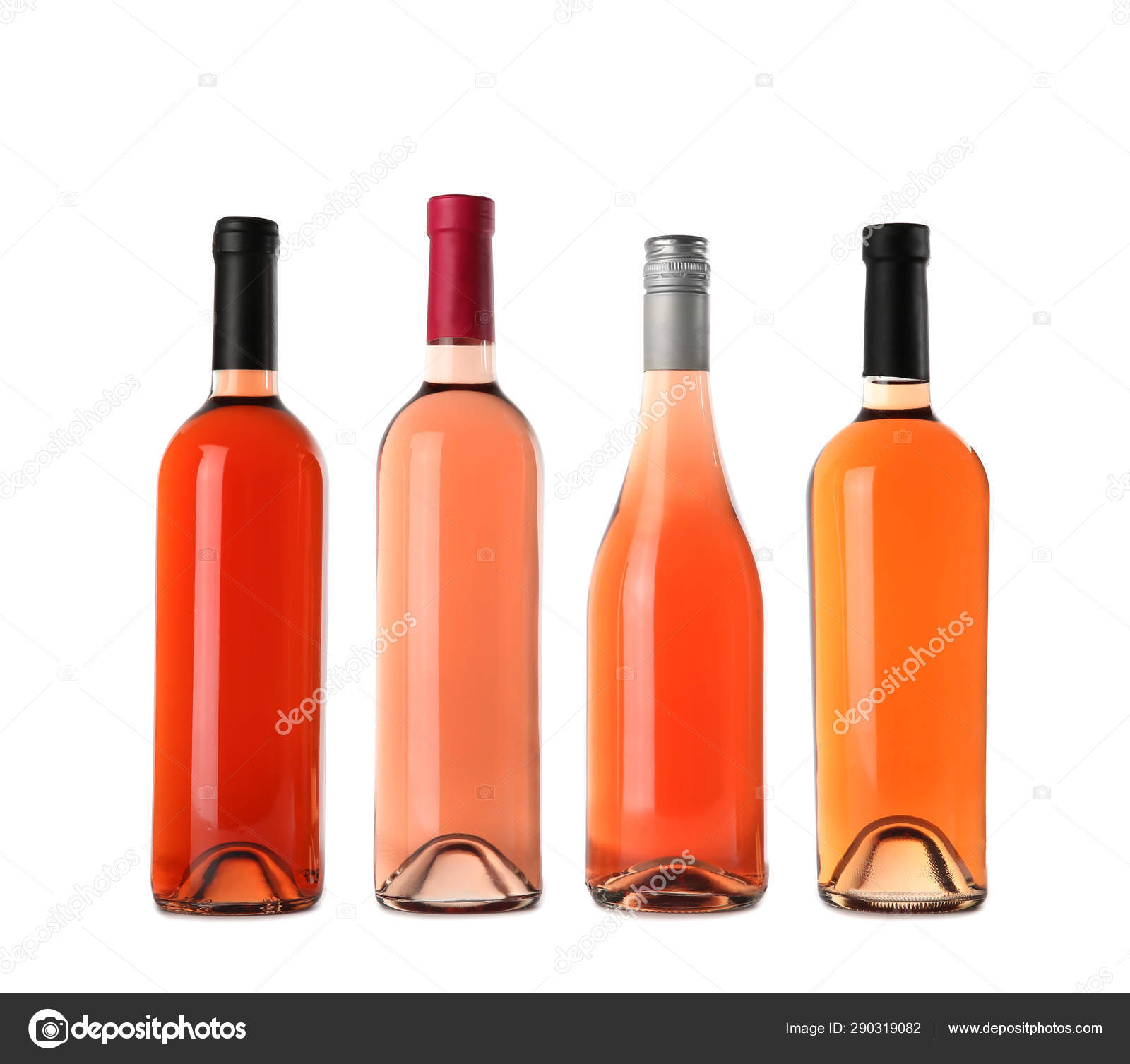 Download Bottles Of Delicious Rose Wine On White Background Mockup For Design Stock Photo Image By C Newafrica 290319082