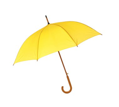 Modern açık sarı şemsiye beyaz izole