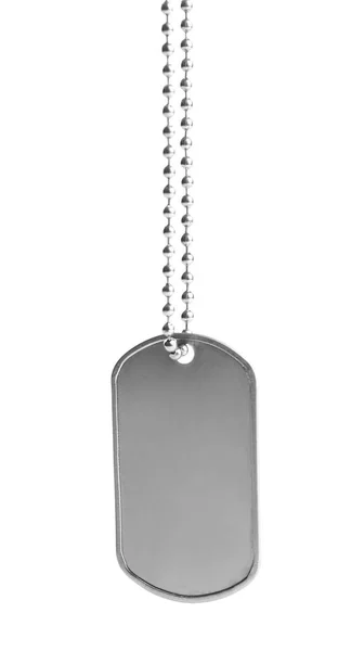 Blank military ID tag isolated on white — Stock Photo, Image