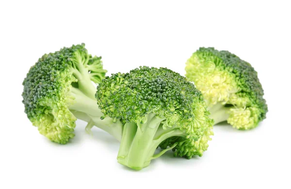 Fresh green broccoli on white background. Organic food — Stock Photo, Image