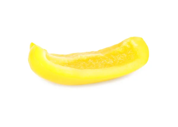 Krajíc žluté papričky izolované na bílém — Stock fotografie