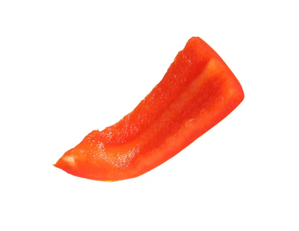 Slice of ripe red bell pepper on white background — Stock Photo, Image