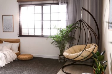 Yatak odası iç yastık ile rahat salıncak sandalye