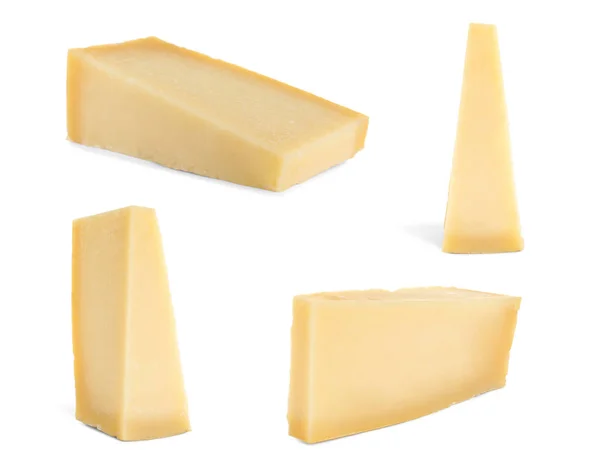 Set von köstlichem Käse auf weißem Hintergrund — Stockfoto