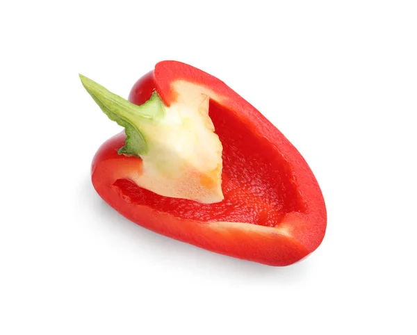 Scheibe reife rote Paprika auf weißem Hintergrund — Stockfoto