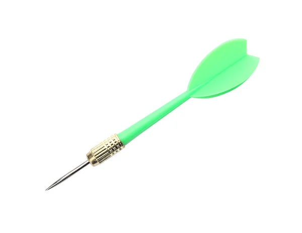 Single sharp green dart isolated on white — Stock Photo, Image