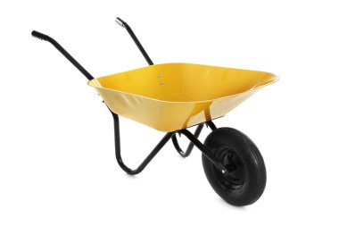 Color wheelbarrow isolated on white. Gardening tool clipart