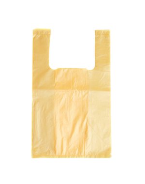 Beyaz, üst görünüm izole plastik torba yığını