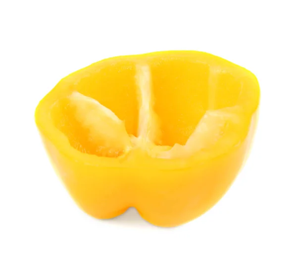 Cortar pimiento amarillo aislado en blanco —  Fotos de Stock
