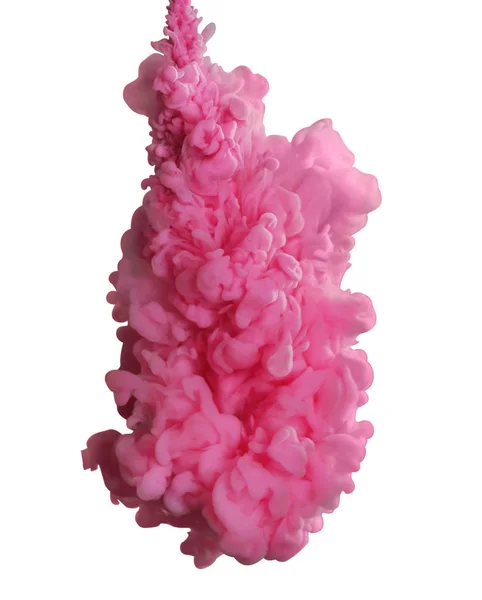 Σταγόνα ροζ μελανιού σε γκρίζο φόντο — Φωτογραφία Αρχείου
