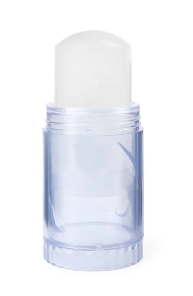Desodorizante de alume de cristal natural sobre fundo branco — Fotografia de Stock