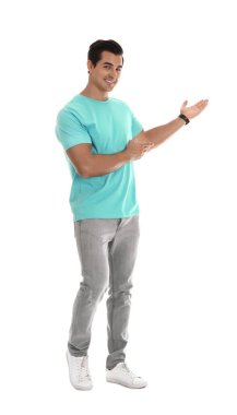 Profesyonel iş eğitmeni bir şey, beyaz arka plan işaret