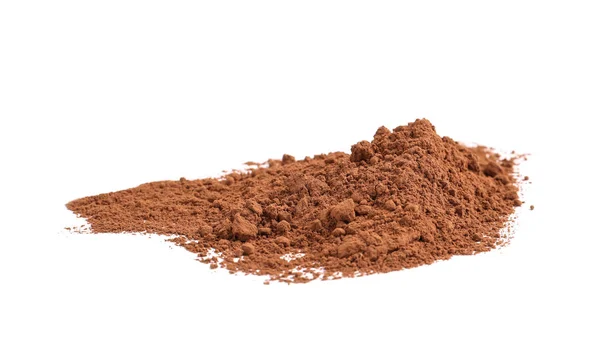 Pile of chocolate protein powder isolated on white — Stock Photo, Image