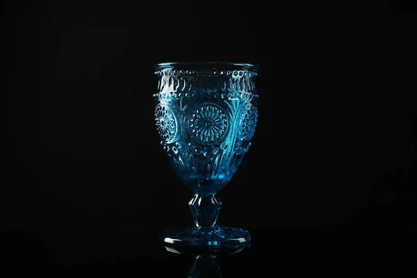 Elegant empty colorful glass on black background — Stock Photo, Image