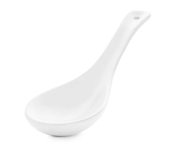 Pulire cucchiaio miso vuoto su sfondo bianco — Foto Stock