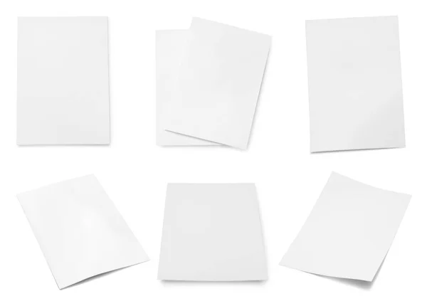 白い背景に空白のパンフレットのセット。デザインのモックアップ — ストック写真
