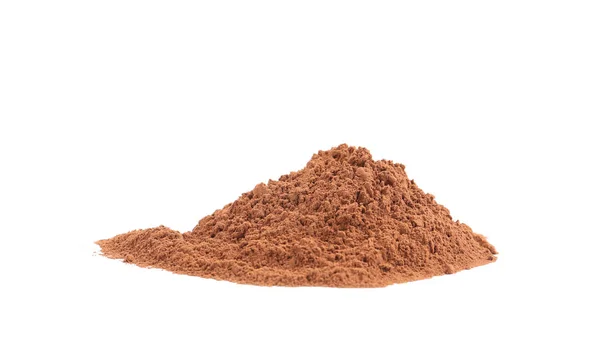 Pile of chocolate protein powder isolated on white — Stock Photo, Image