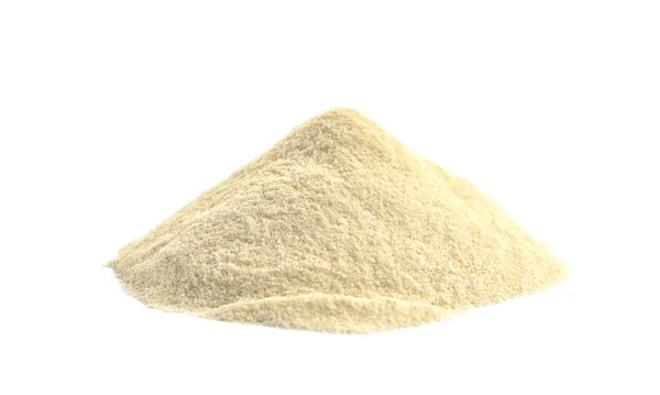 白に単離されたタンパク質粉末の山 — ストック写真