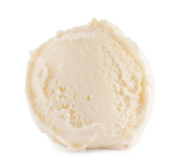 Κρύα νόστιμη μπάλα παγωτού σε λευκό φόντο — Φωτογραφία Αρχείου