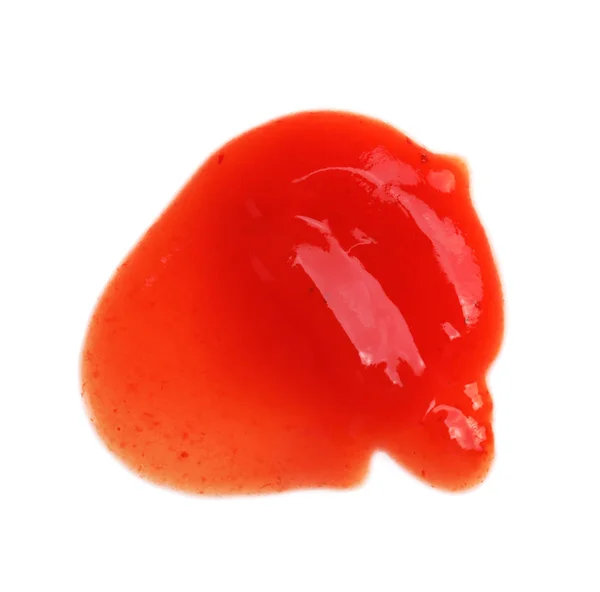 Tasty tomato sauce isolated on white, top view — Stock Photo, Image