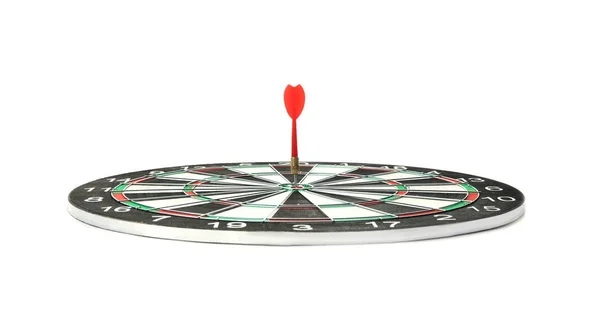 Dart board con freccia a colori che colpisce il bersaglio — Foto Stock