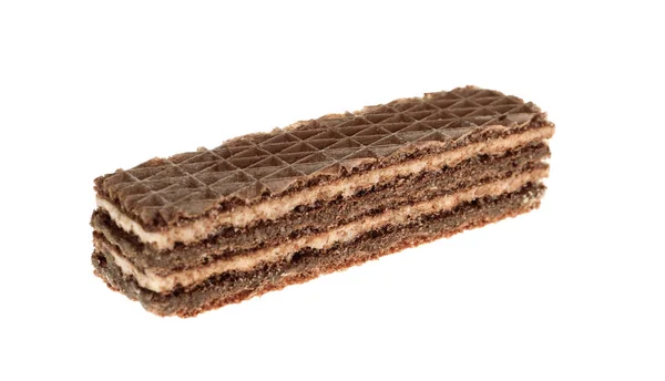 Lahodná čokoládová tyčinka izolovaná na bílém. Sladké jídlo — Stock fotografie