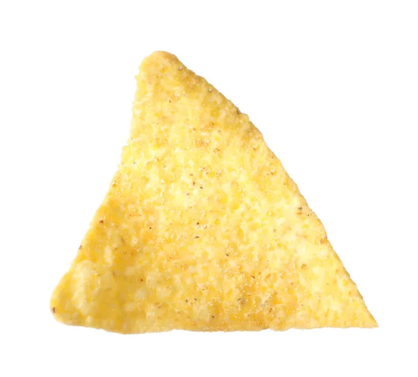 Saboroso mexicano nacho chip no fundo branco — Fotografia de Stock