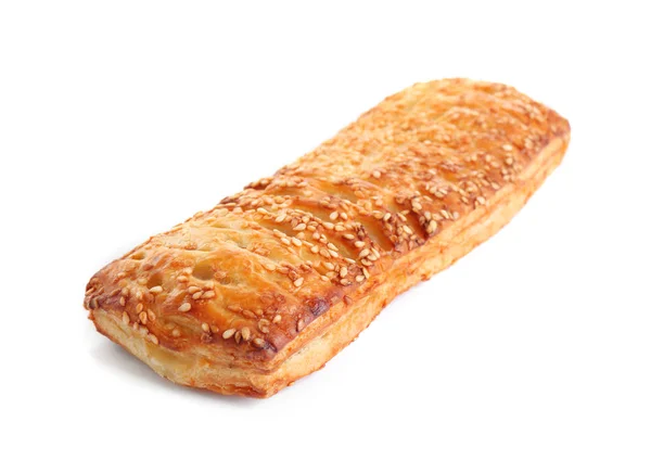 Fresh tasty puff pastry on white background — Stock Photo, Image