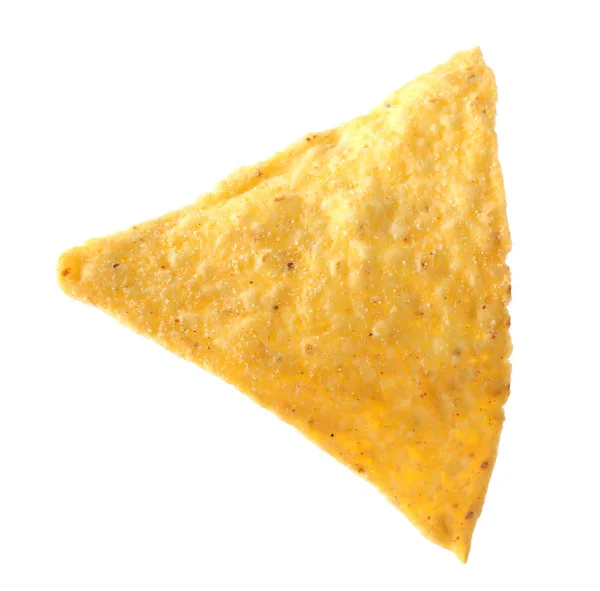 Saboroso mexicano nacho chip no fundo branco — Fotografia de Stock