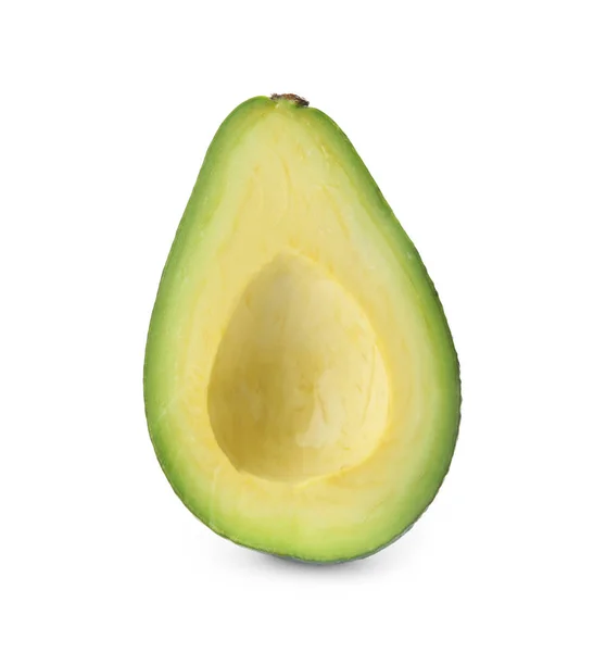 Helft van rijpe avocado op witte achtergrond — Stockfoto