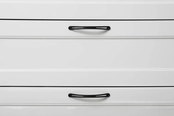 Moderna caixa branca de gavetas como fundo — Fotografia de Stock