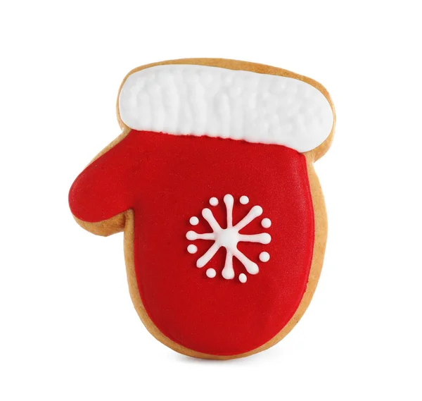 Biscoito de Natal caseiro saboroso no fundo branco — Fotografia de Stock