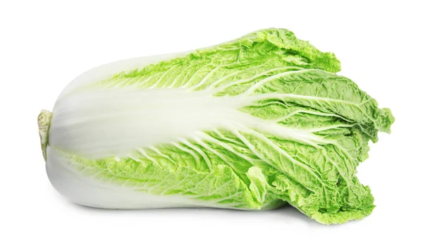 新鲜美味的成熟大白菜在白色背景 — 图库照片